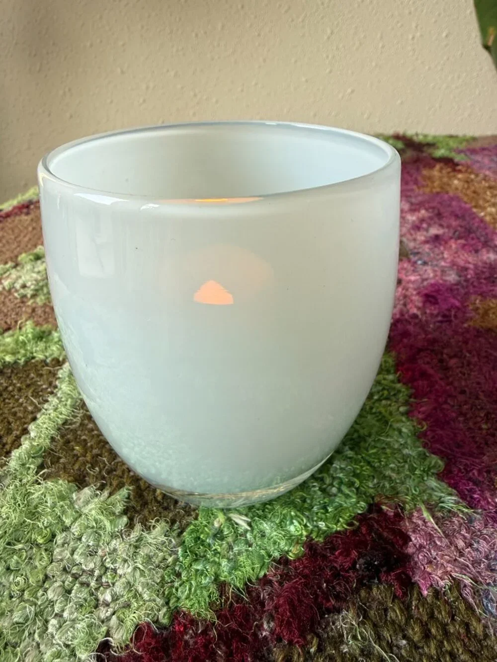 Glassybaby Candle Holder in Light Blue/Aqua